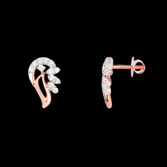 14K Rose Gold Diamond Earrings - 0.19ct VVS-VS-GH
