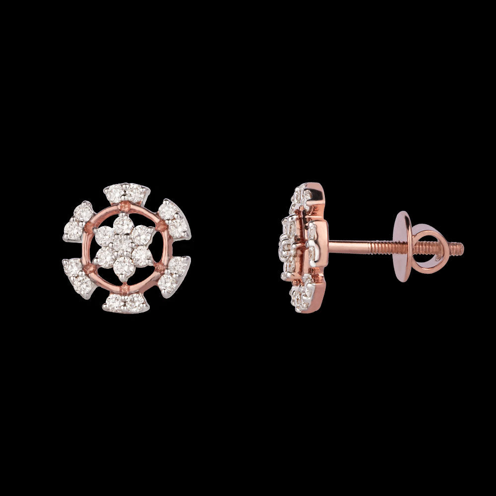 14K Rose Gold Diamond Earrings - 0.35ct VVS-VS-HI
