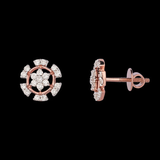 14K Rose Gold Diamond Earrings - 0.35ct VVS-VS-HI
