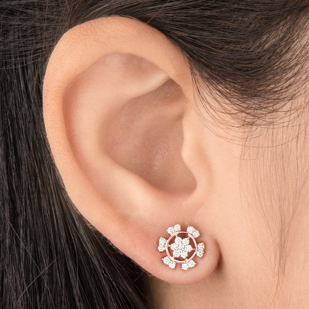 14K Rose Gold Diamond Earrings - 0.35ct VVS-VS-HI