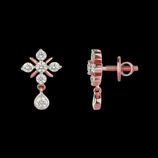 18K Rose Gold Diamond Earrings - 0.33ct VVS-VS-GH