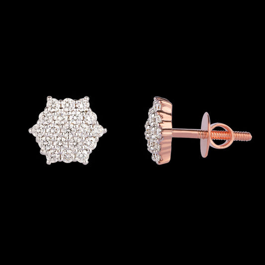14K Rose Gold Diamond Earrings - 0.42ct VVS-VS-HI