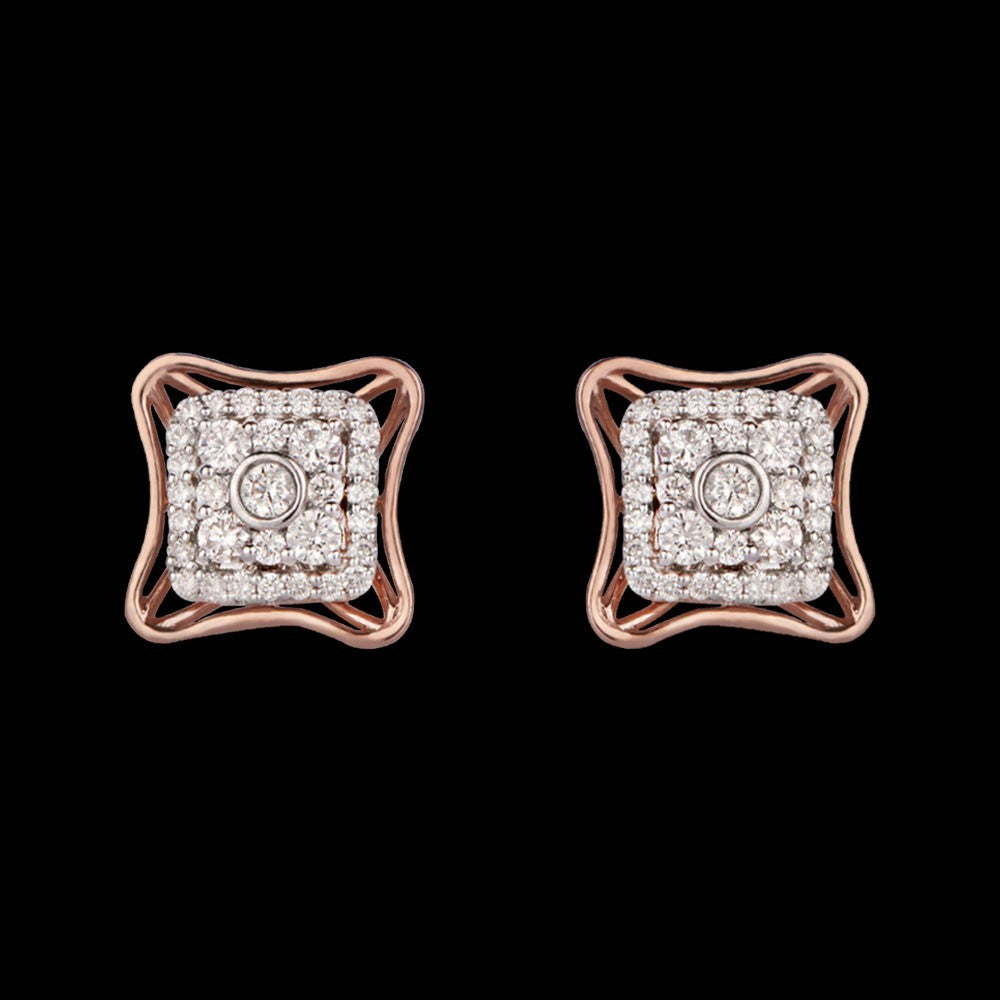 14K Rose Gold Diamond Earrings - 0.47ct VVS-VS-HI
