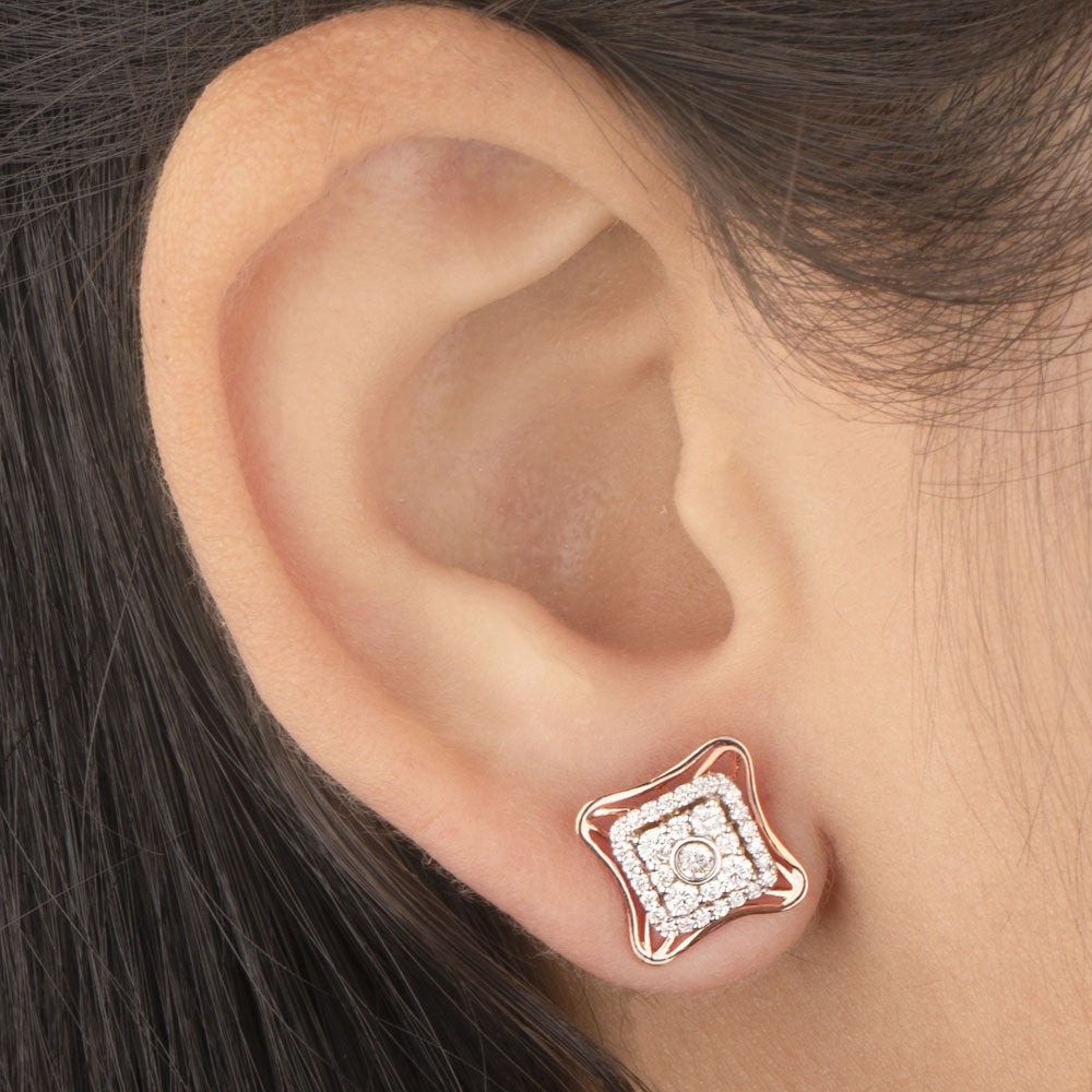 14K Rose Gold Diamond Earrings - 0.47ct VVS-VS-HI