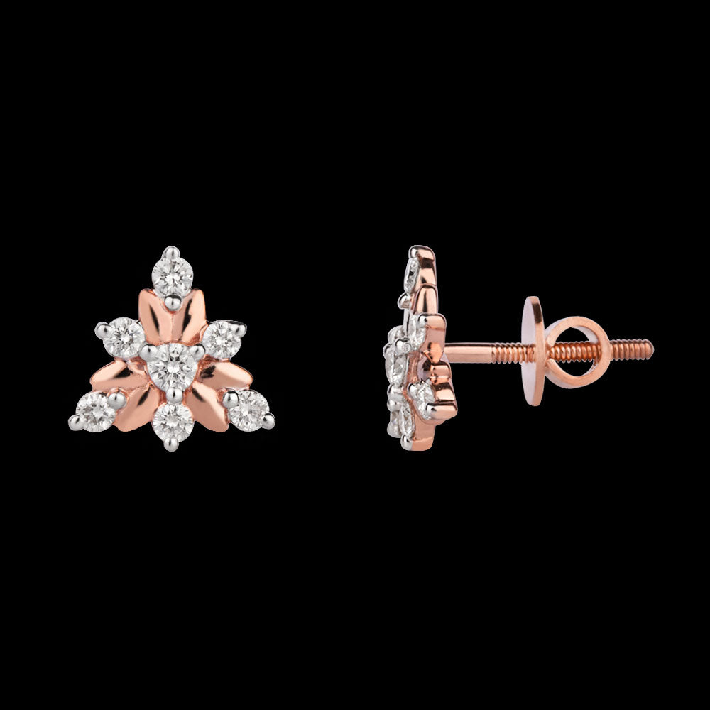 14K Rose Gold Diamond Earrings - 0.33ct VVS-VS-HI