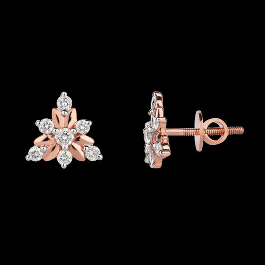14K Rose Gold Diamond Earrings - 0.33ct VVS-VS-HI