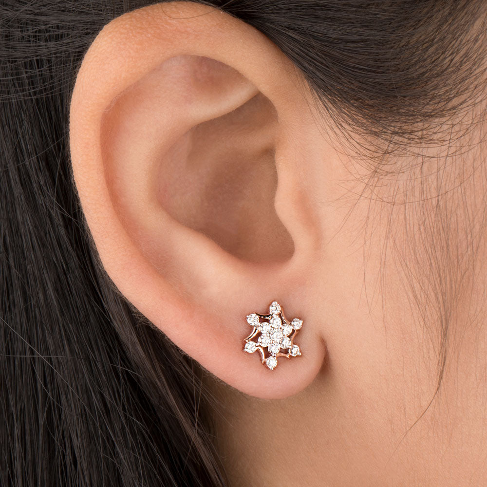 14K Rose Gold Diamond Earrings - 0.35ct VVS-VS-HI