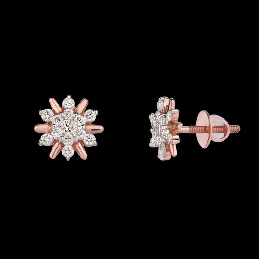 18K Rose Gold Diamond Earrings - 0.38ct VVS-VS-GH