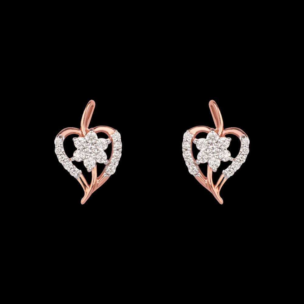 14K Rose Gold Diamond Earrings - 0.2ct VVS-VS-HI