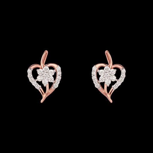 14K Rose Gold Diamond Earrings - 0.2ct VVS-VS-HI