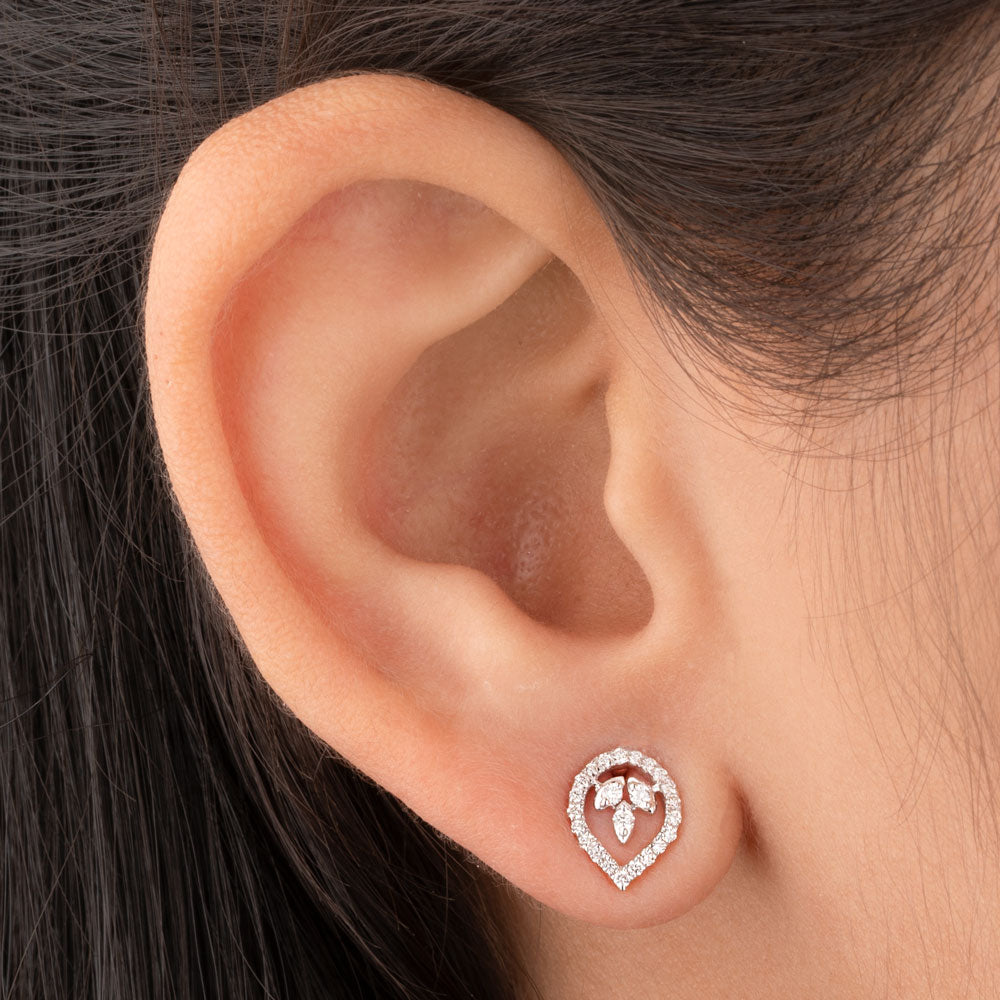 14K Rose Gold Diamond Earrings - 0.2ct VVS-VS-HI