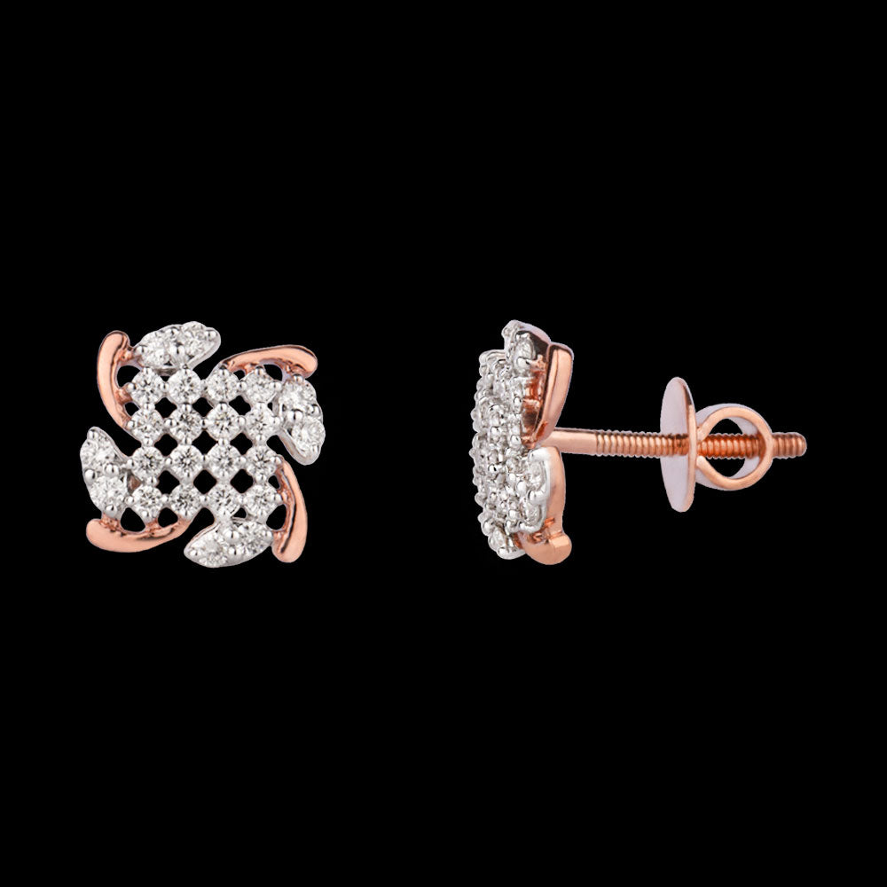 14K Rose Gold Diamond Earrings - 0.32ct VVS-VS-HI