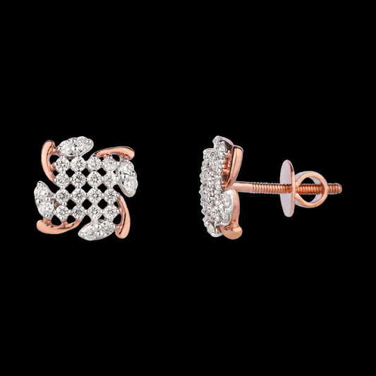 14K Rose Gold Diamond Earrings - 0.32ct VVS-VS-HI