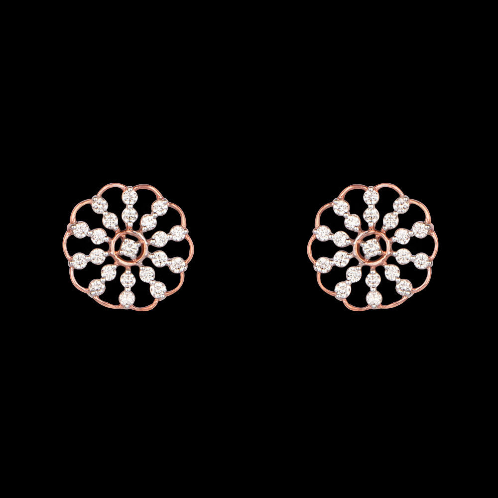 14K Rose Gold Diamond Earrings - 0.32ct VVS-VS-HI