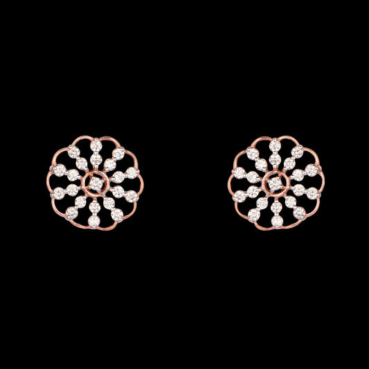 14K Rose Gold Diamond Earrings - 0.32ct VVS-VS-HI