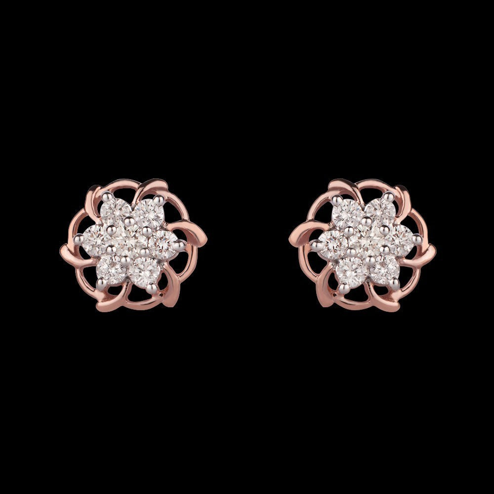 14K Rose Gold Diamond Earrings - 0.37ct VVS-VS-HI
