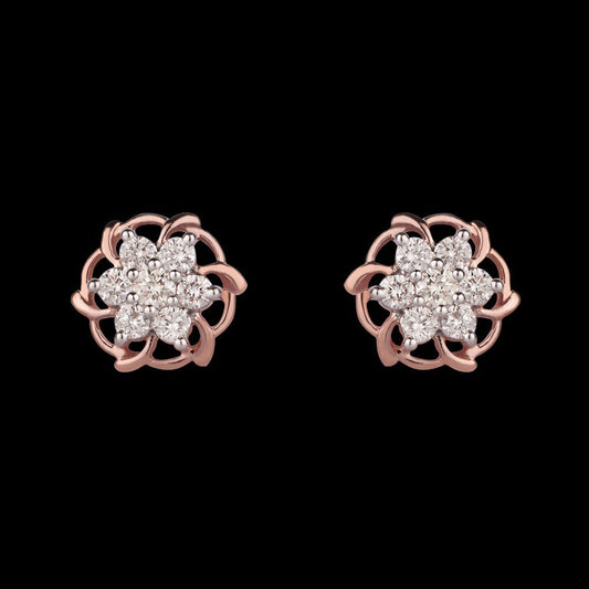 14K Rose Gold Diamond Earrings - 0.37ct VVS-VS-HI