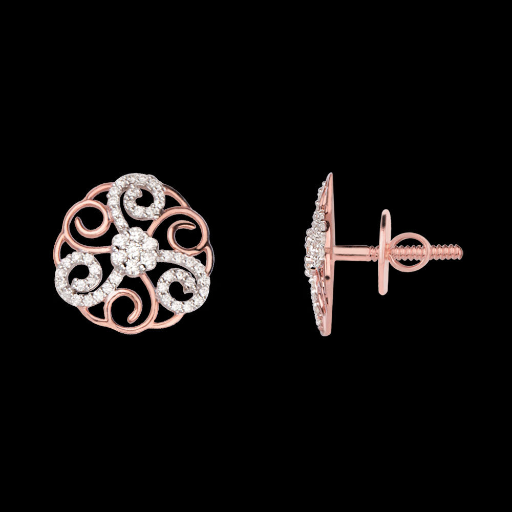 14K Rose Gold Diamond Earrings - 0.48ct VVS-VS-HI