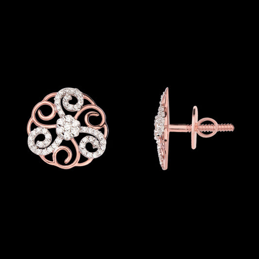 14K Rose Gold Diamond Earrings - 0.48ct VVS-VS-HI