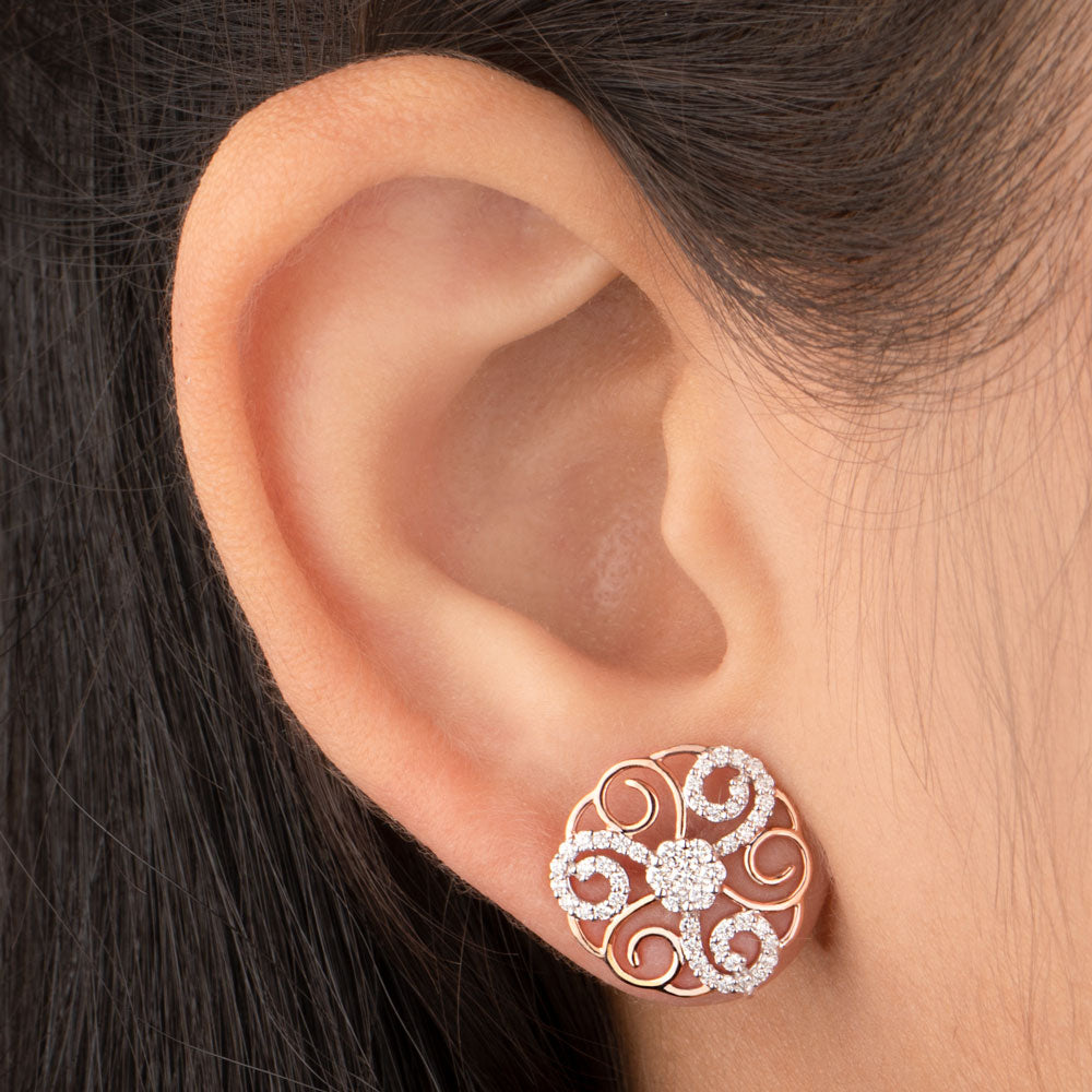 14K Rose Gold Diamond Earrings - 0.48ct VVS-VS-HI
