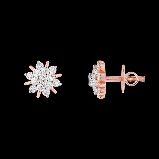 14K Rose Gold Diamond Earrings - 0.49ct VVS-VS-HI