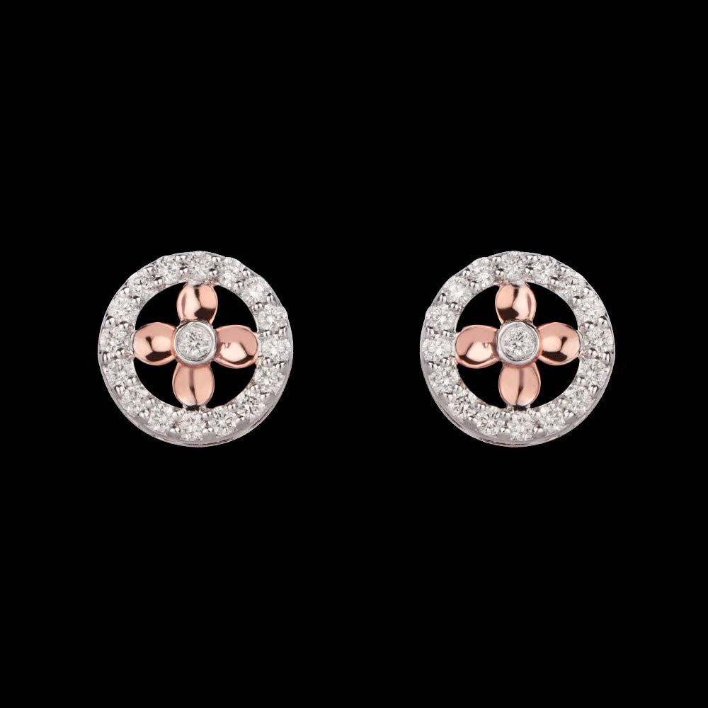 14K Rose Gold Diamond Earrings - 0.25ct VVS-VS-GH