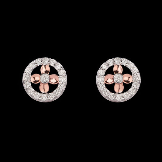 14K Rose Gold Diamond Earrings - 0.25ct VVS-VS-GH