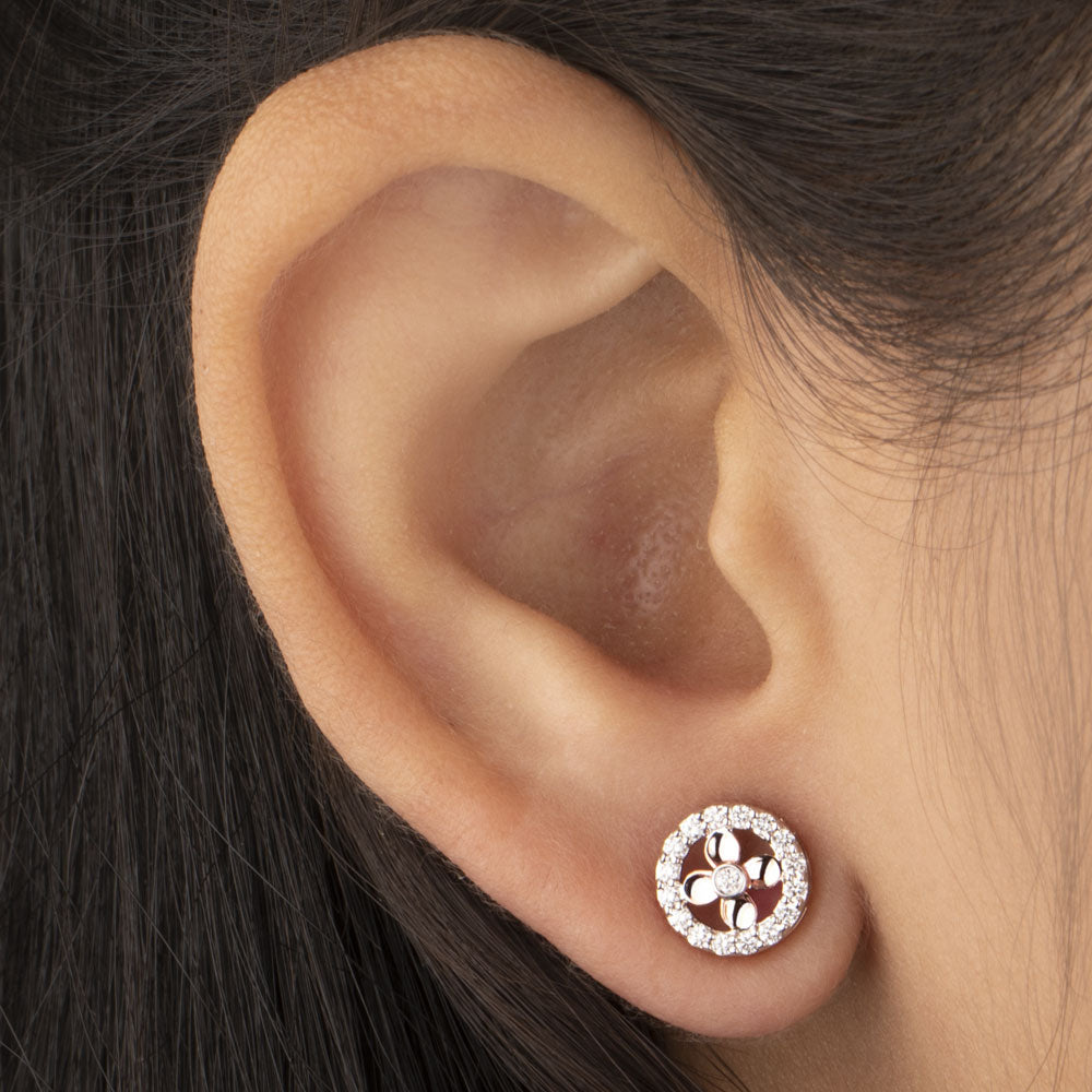 14K Rose Gold Diamond Earrings - 0.25ct VVS-VS-GH