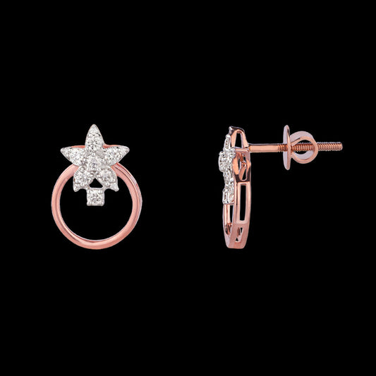 14K Rose Gold Diamond Earrings - 0.28ct VVS-VS-GH
