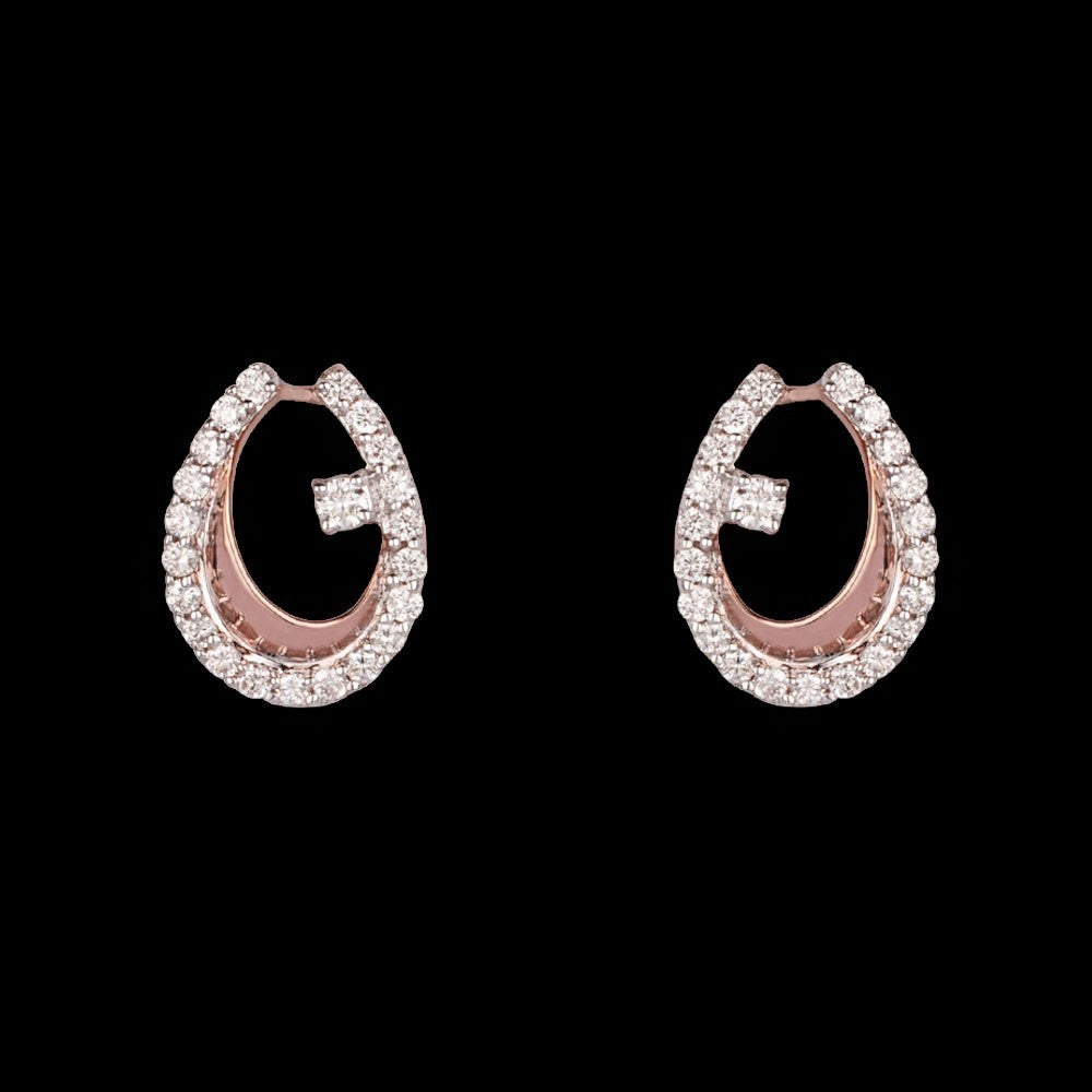 14K Rose Gold Diamond Earrings - 0.28ct VVS-VS-GH