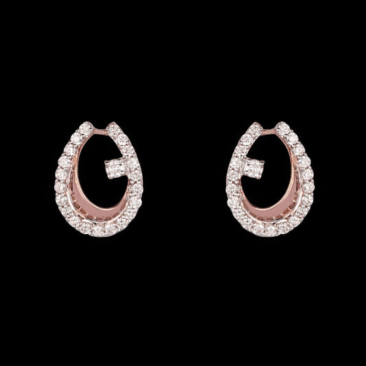 14K Rose Gold Diamond Earrings - 0.28ct VVS-VS-GH