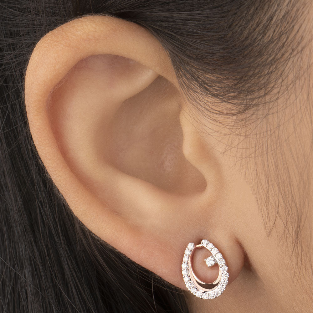 14K Rose Gold Diamond Earrings - 0.28ct VVS-VS-GH
