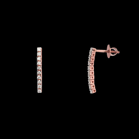 18K Rose Gold Diamond Earrings - 0.36ct VVS-VS-GH
