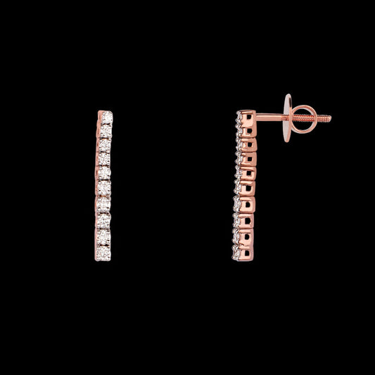 14K Rose Gold Diamond Earrings - 0.26ct VS-GH