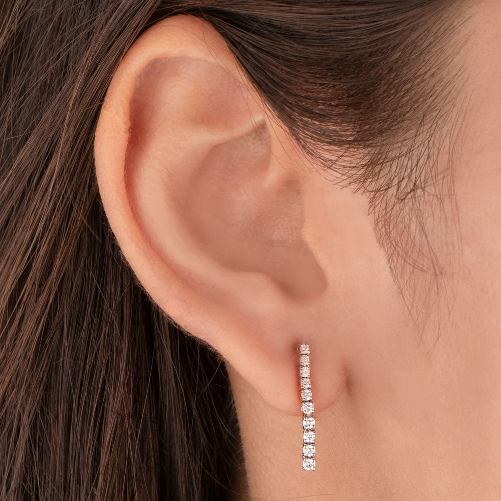 14K Rose Gold Diamond Earrings - 0.26ct VS-GH