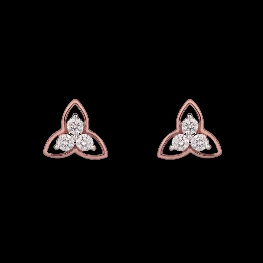14K Rose Gold Diamond Earrings - 0.25ct VVS-VS-GH