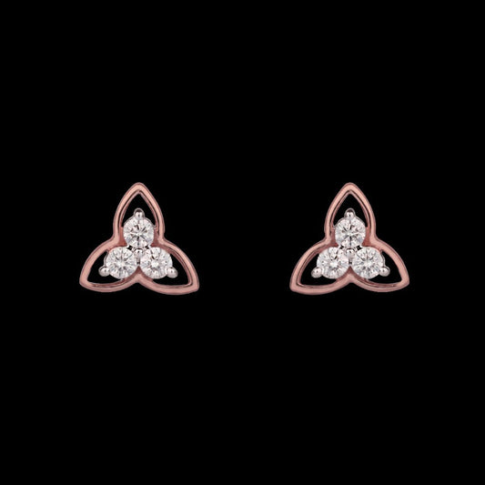 14K Rose Gold Diamond Earrings - 0.25ct VVS-VS-GH