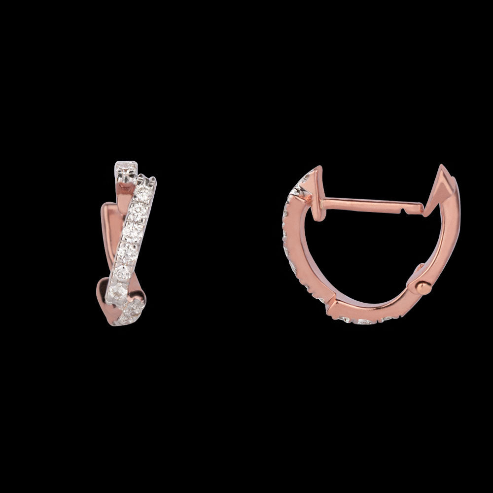14K Rose Gold Diamond Earrings - 0.21ct VVS-VS-GH