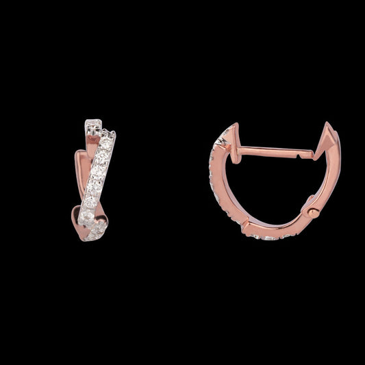14K Rose Gold Diamond Earrings - 0.21ct VVS-VS-GH