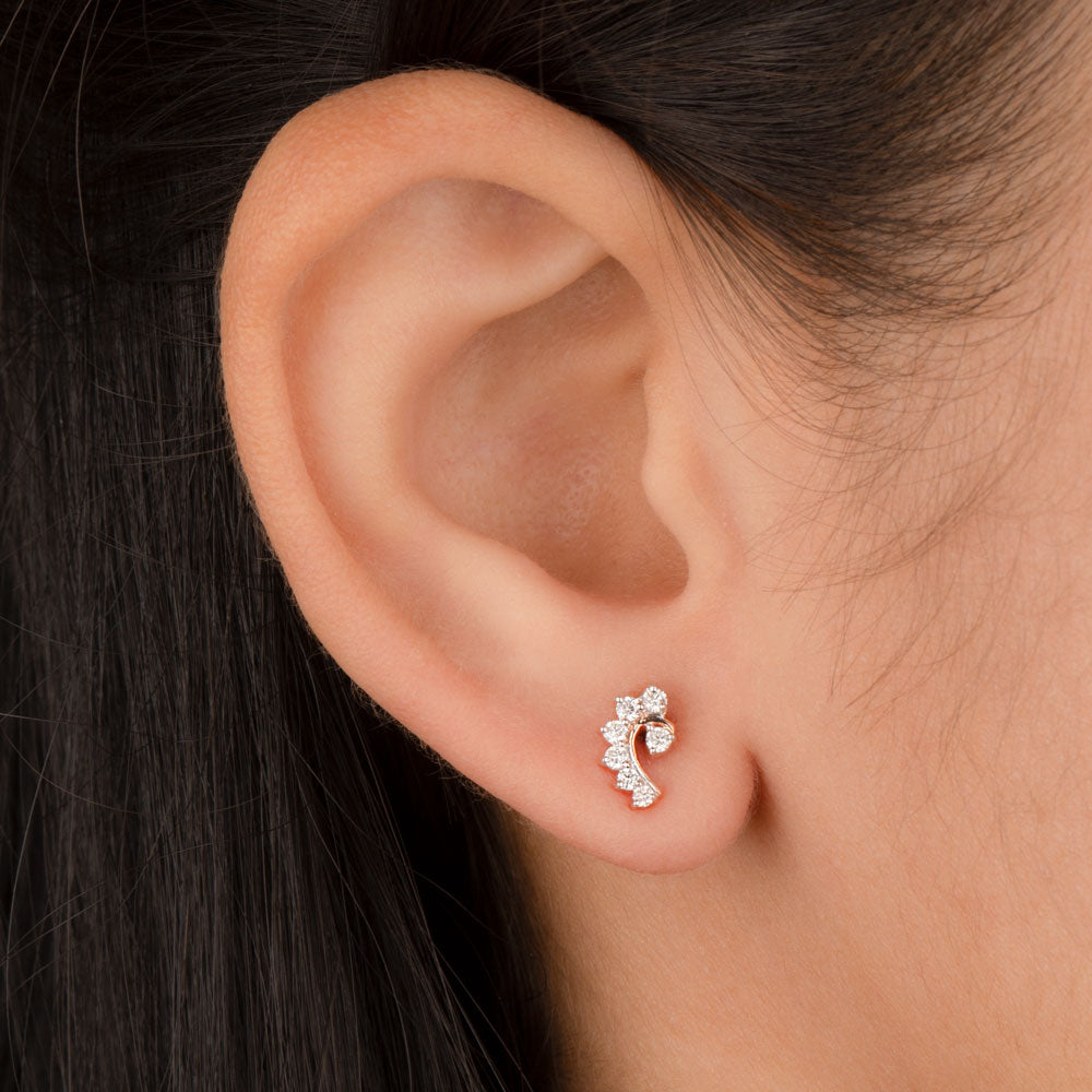 14K Rose Gold Diamond Earrings - 0.21ct VS-SI-HI