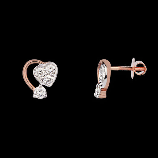 14K Rose Gold Diamond Earrings - 0.16ct VVS-VS-GH
