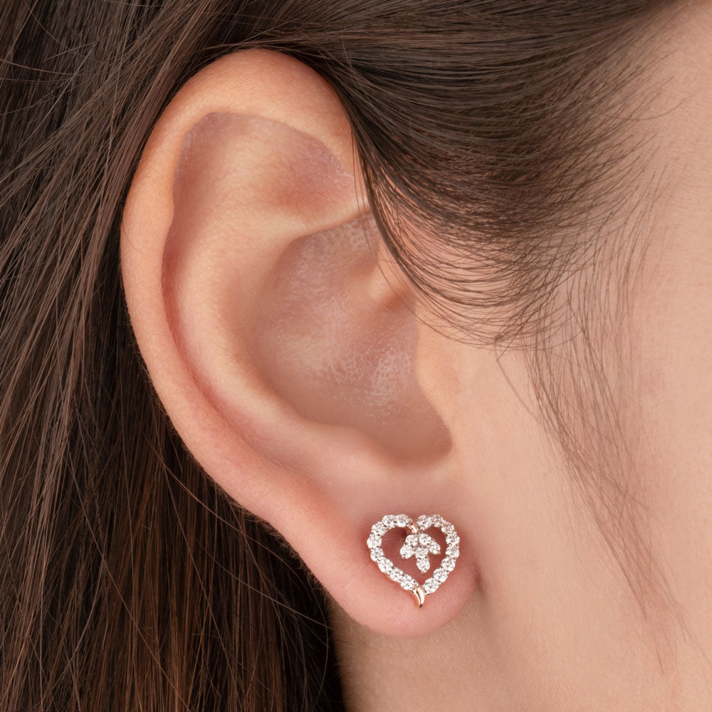18K Rose Gold Diamond Earrings - 0.42ct VVS-VS-IJ