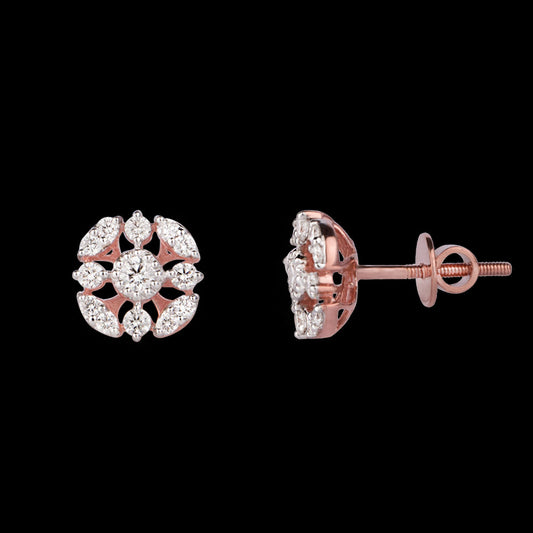 14K Rose Gold Diamond Earrings - 0.49ct VVS-VS-GH