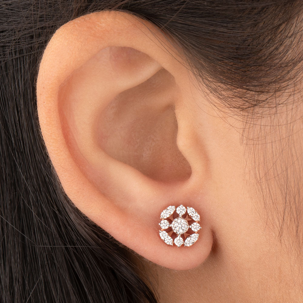 14K Rose Gold Diamond Earrings - 0.49ct VVS-VS-GH