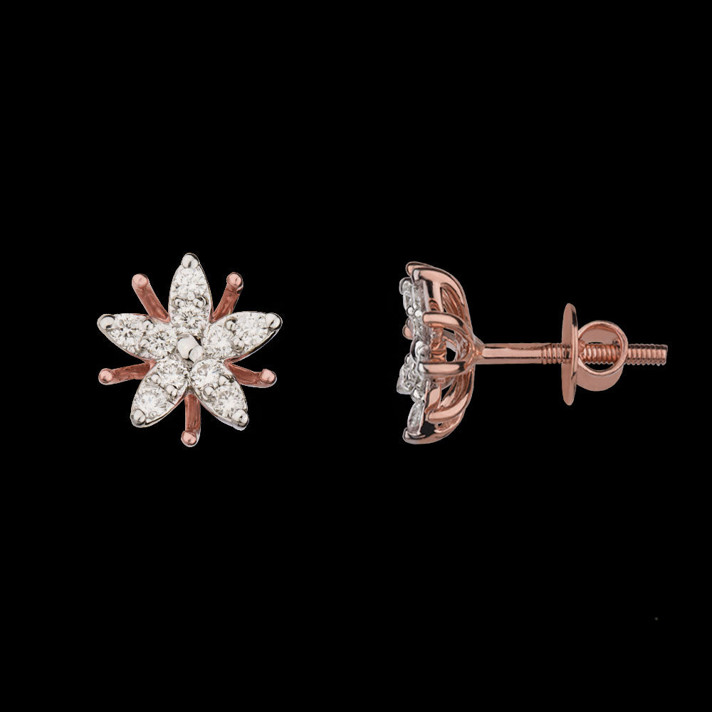14K Rose Gold Diamond Earrings - 0.33ct VVS-VS-GH