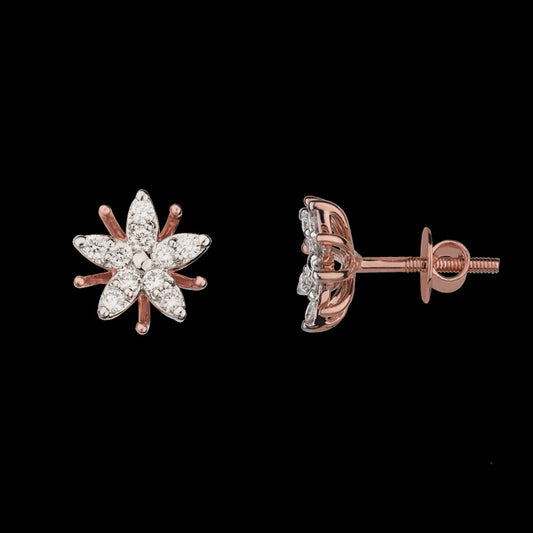 14K Rose Gold Diamond Earrings - 0.33ct VVS-VS-GH