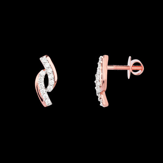 14K Rose Gold Diamond Earrings - 0.19ct VVS-VS-GH
