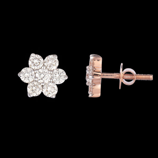 14K Rose Gold Diamond Earrings - 1.07ct VVS-VS-HI