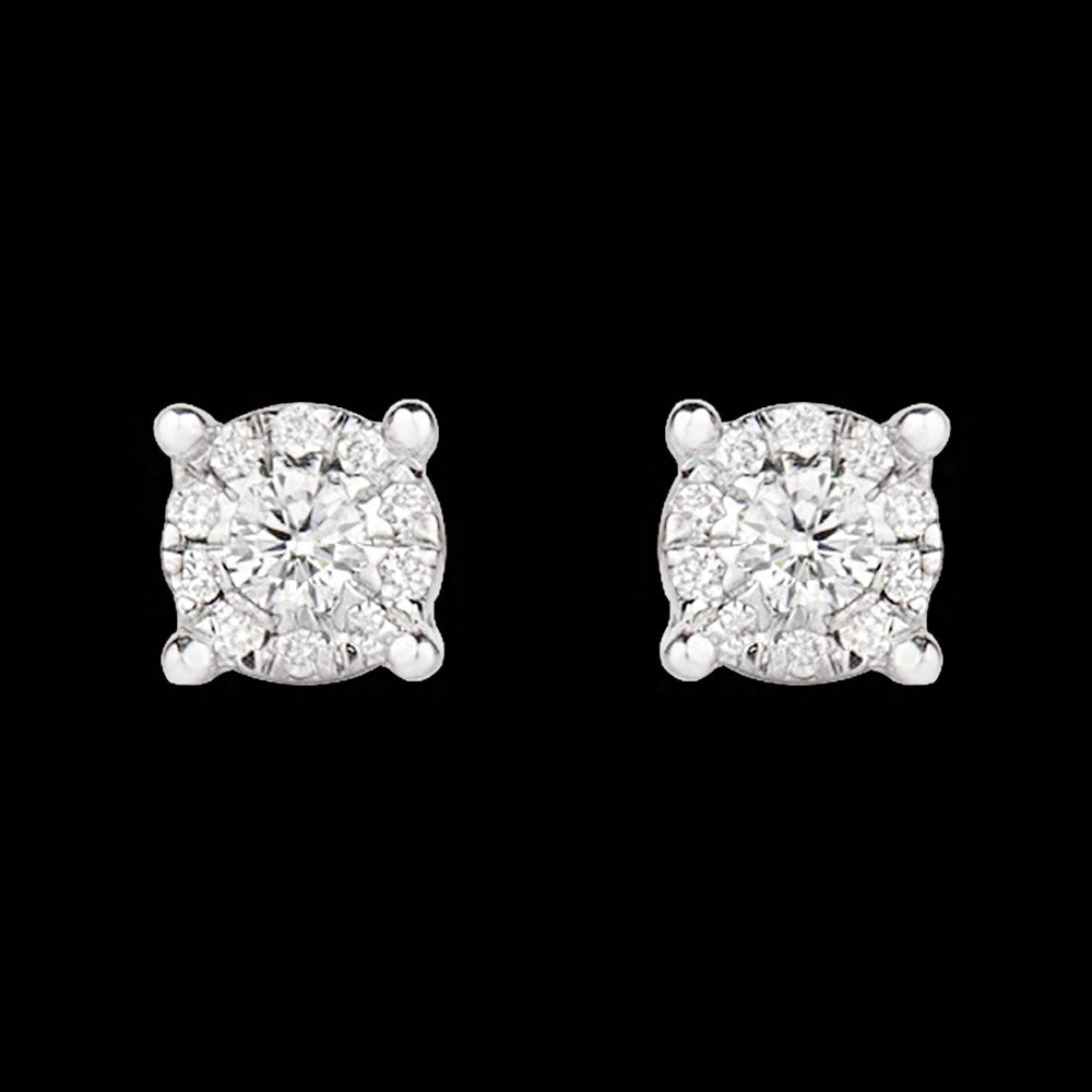 14K Rose Gold Diamond Earrings - 0.12ct VVS-VS-GH