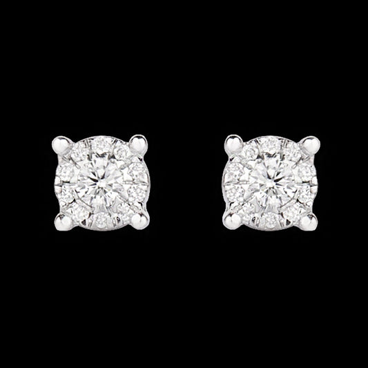 14K Rose Gold Diamond Earrings - 0.12ct VVS-VS-GH